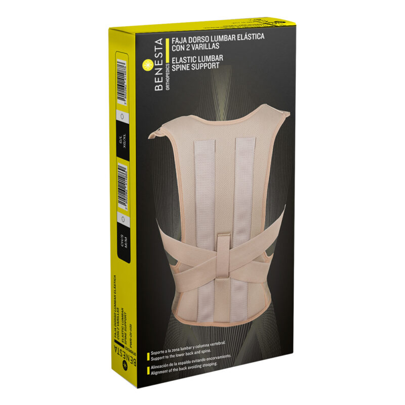FAJA DORSO LUMBAR ELÁSTICA CON 2 VARILLAS