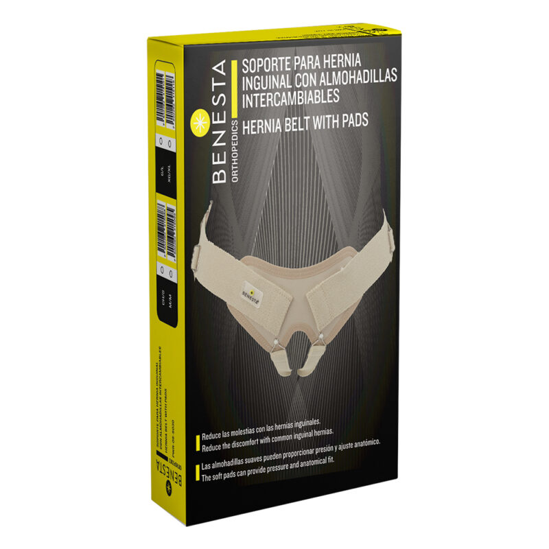 SOPORTE PARA HERNIA INGUINAL CON ALMOHADILLAS INTERCAMBIABLES
