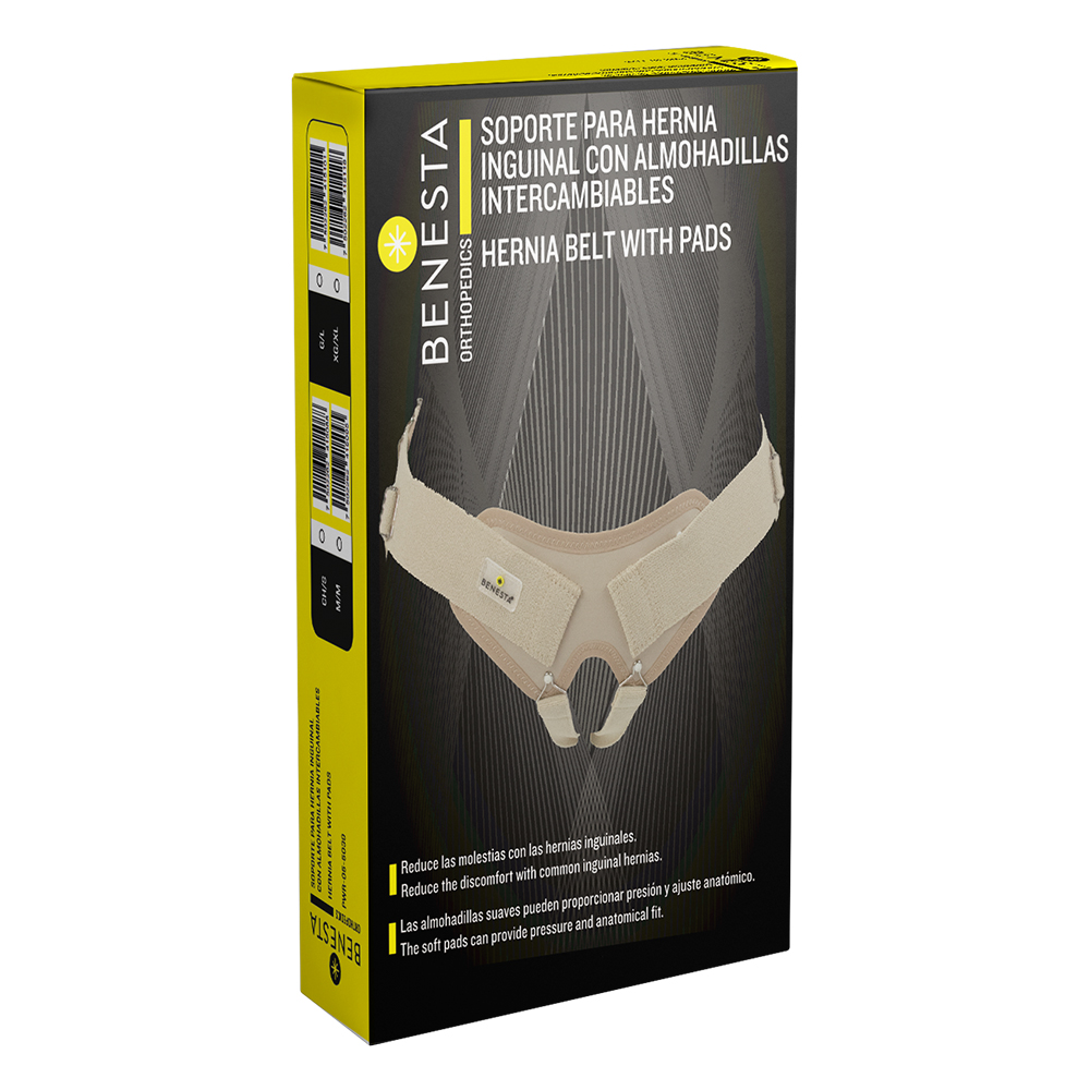 SOPORTE PARA HERNIA INGUINAL CON ALMOHADILLAS INTERCAMBIABLES