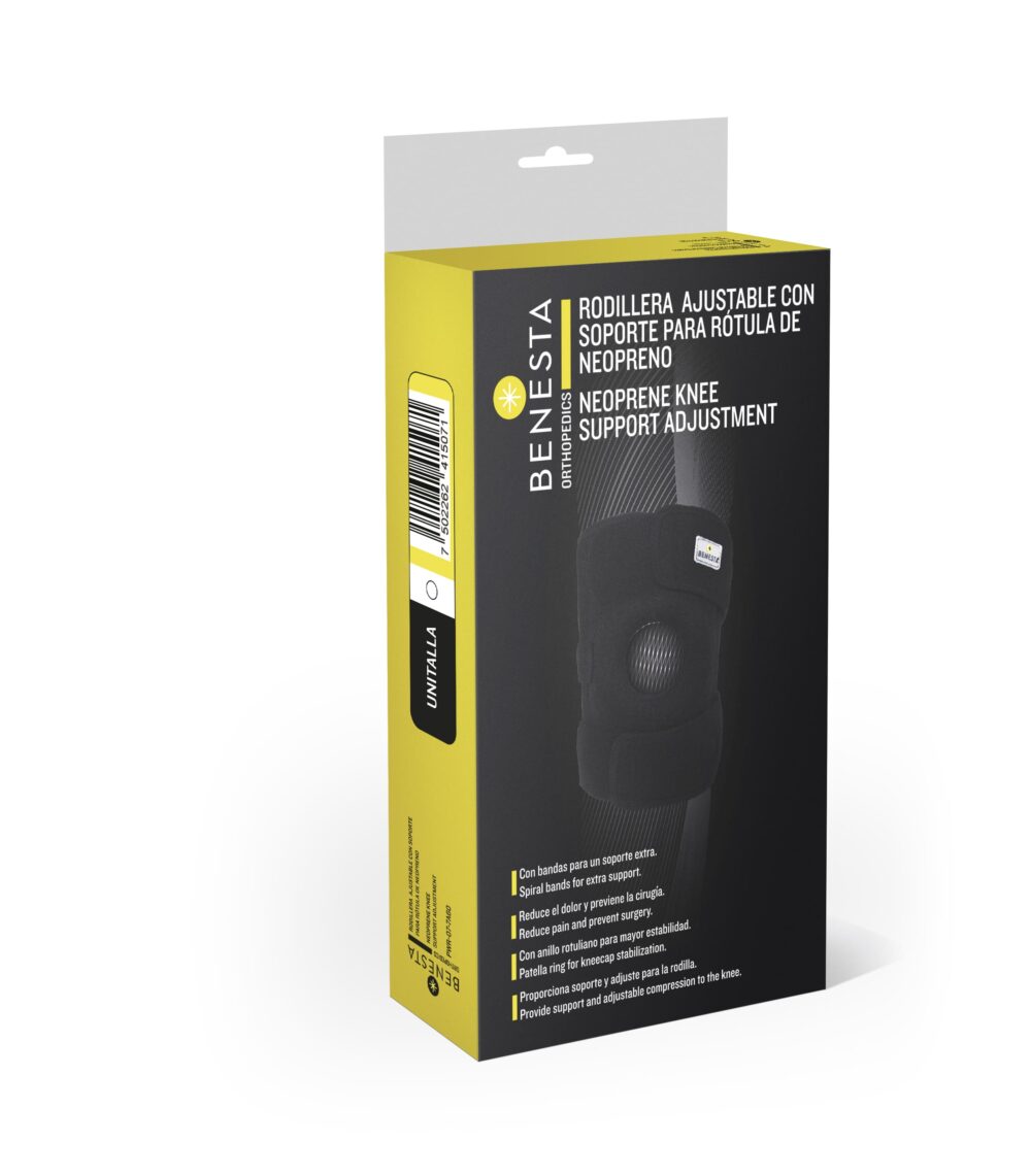 RODILLERA AJUSTABLE CON SOPORTE PARA RÓTULA DE NEOPRENO